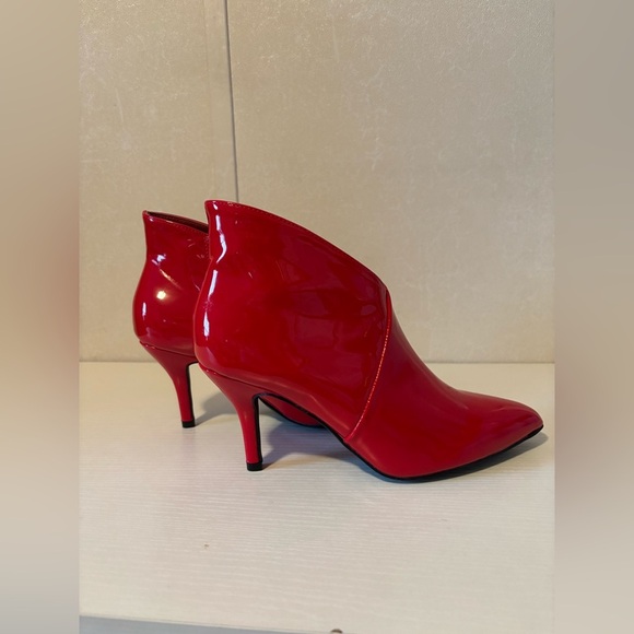 Allegra K Women's Point Toe Stiletto Patent Leather Ankle Boots size 6 - Picture 3 of 8
